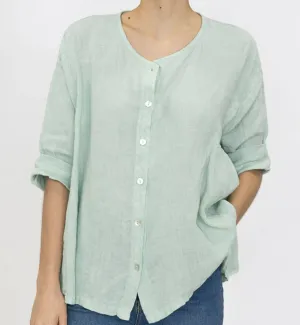 11916 Buttonup Linen Top