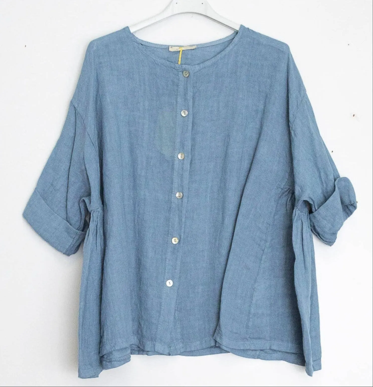 11916 Buttonup Linen Top