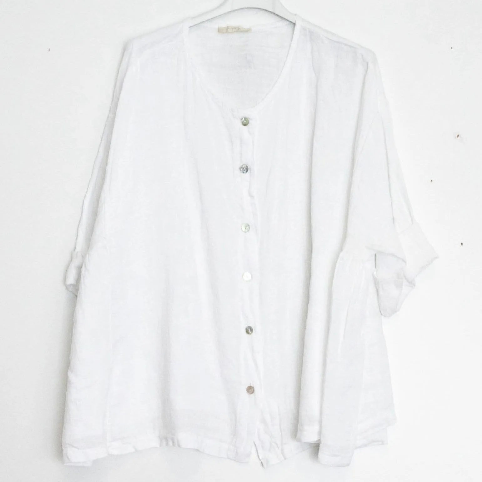 11916 Buttonup Linen Top