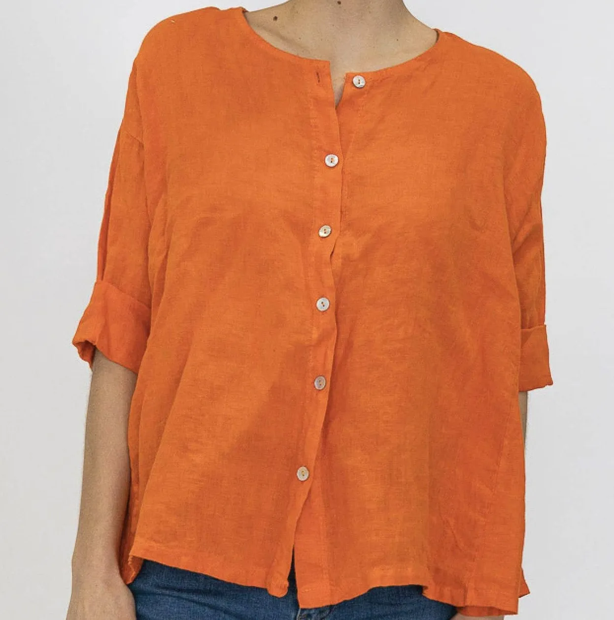11916 Buttonup Linen Top