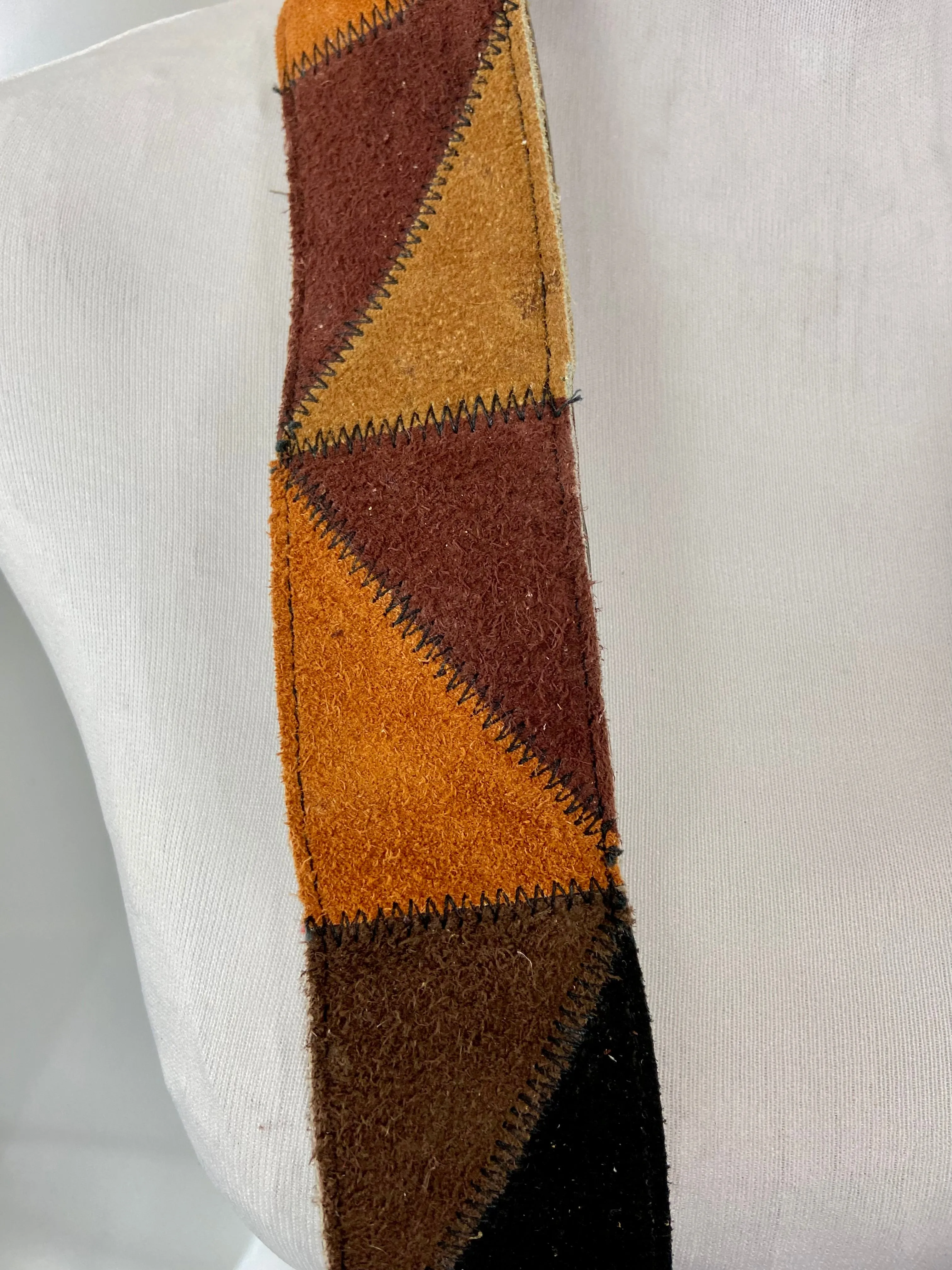 1970s Patchwork Suede belt