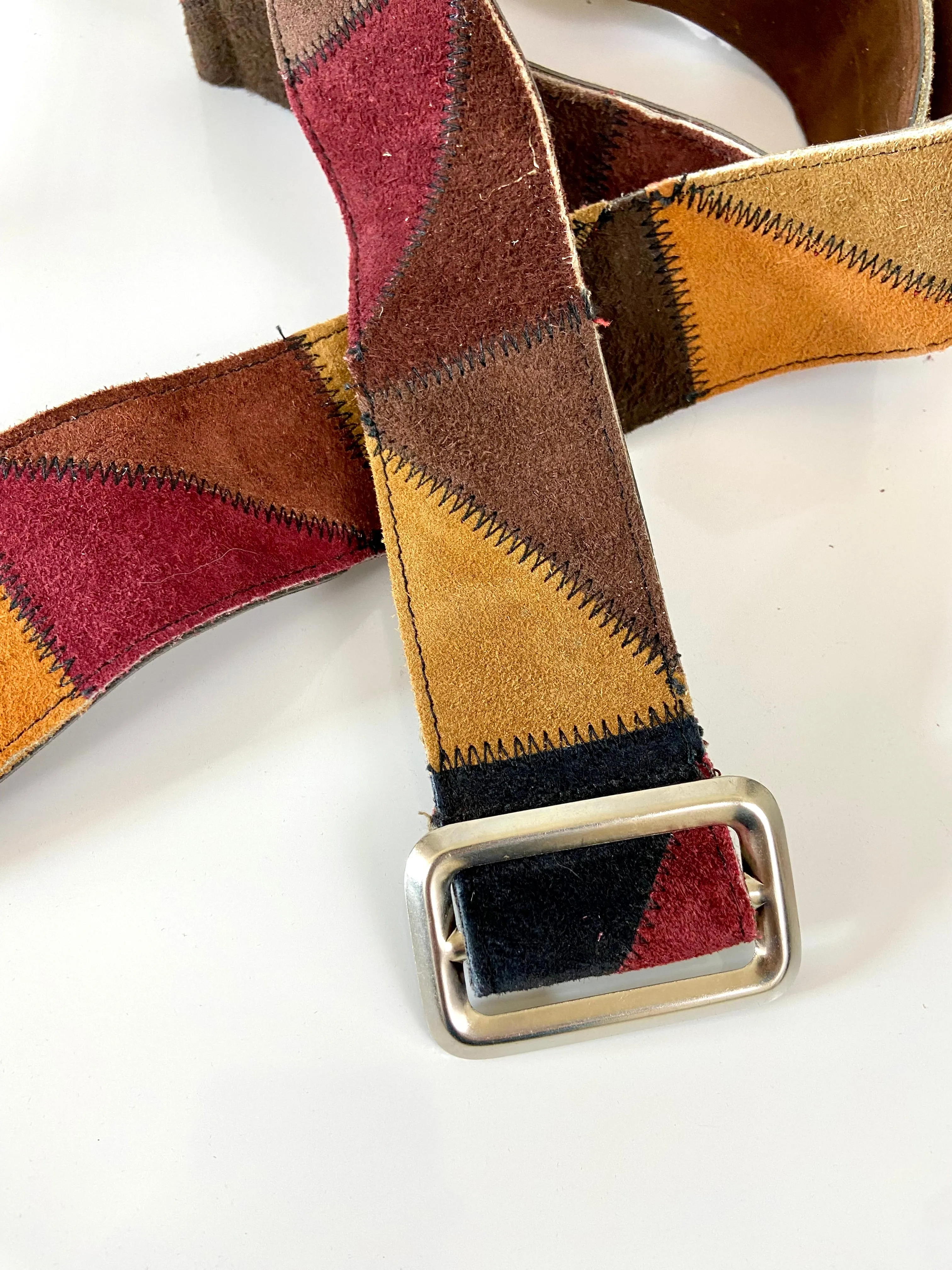 1970s Patchwork Suede belt