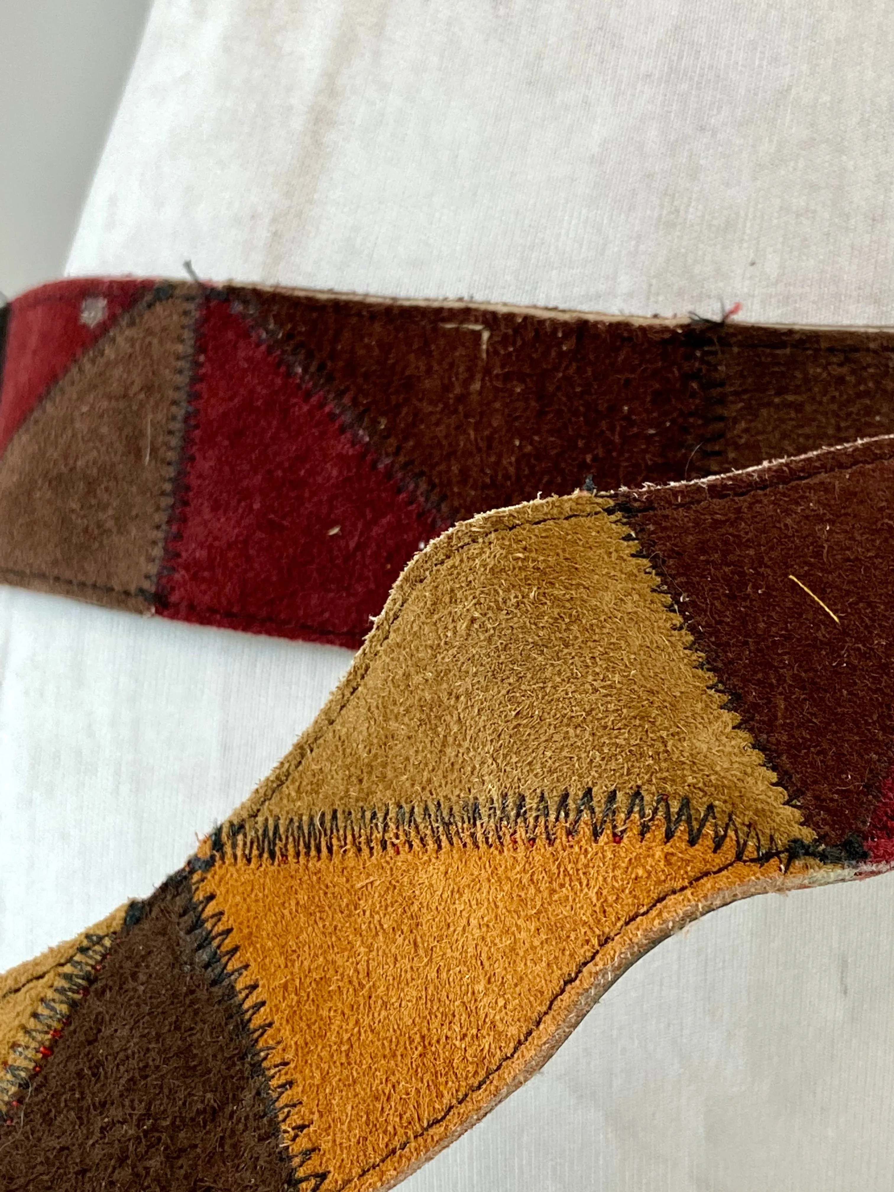 1970s Patchwork Suede belt