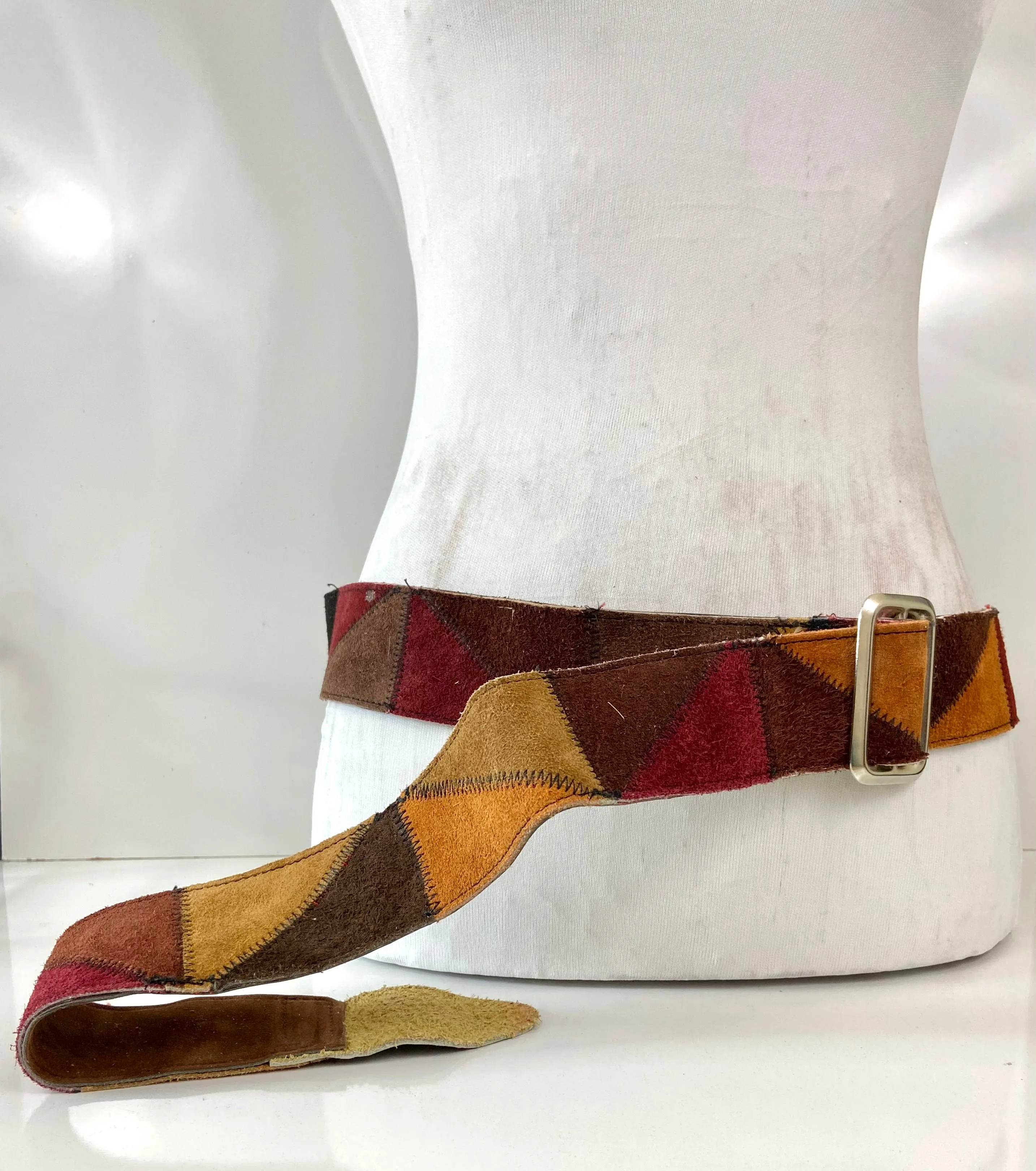 1970s Patchwork Suede belt
