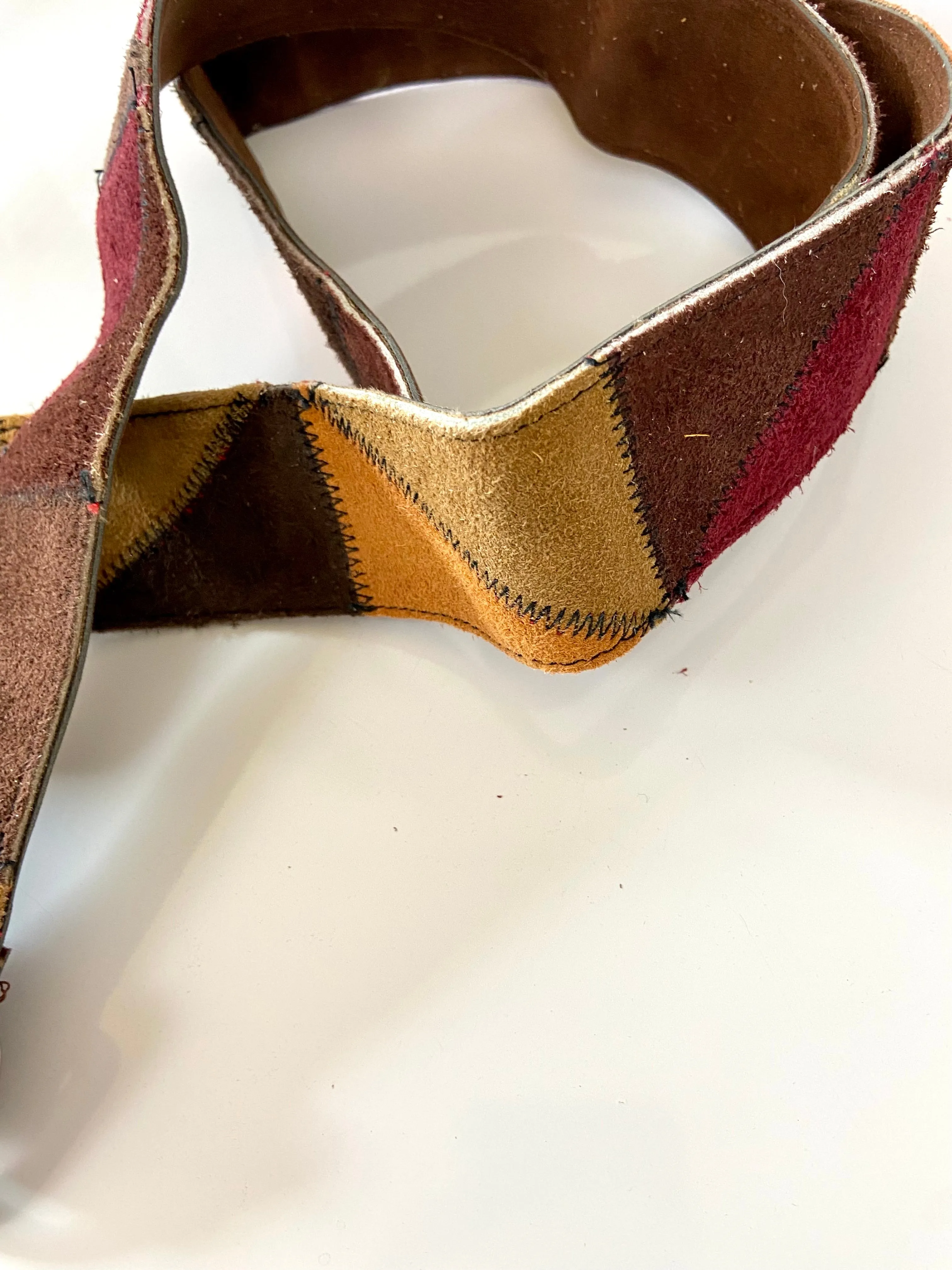 1970s Patchwork Suede belt