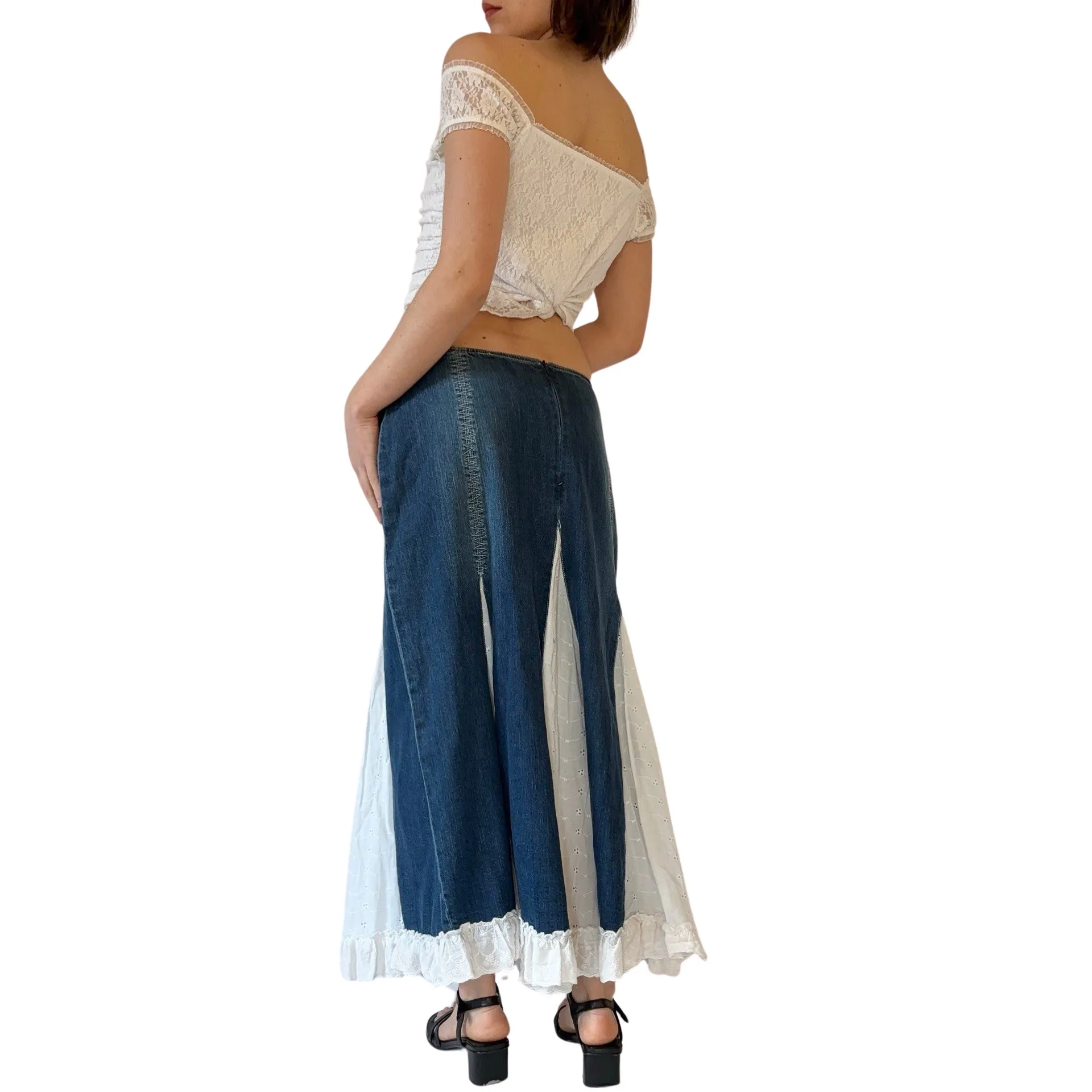 2000s Denim Eyelet Maxi (L)