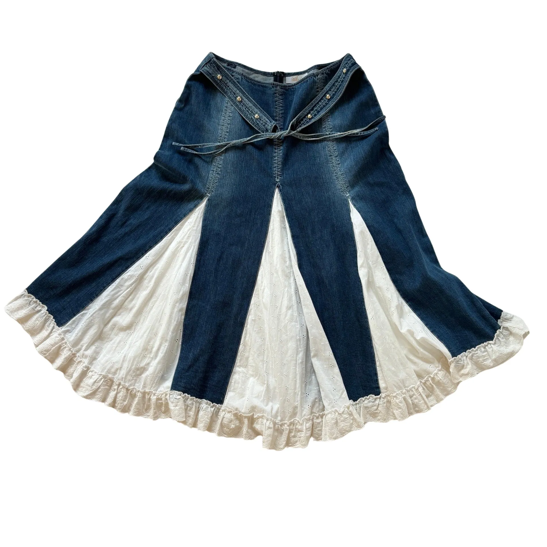 2000s Denim Eyelet Maxi (L)