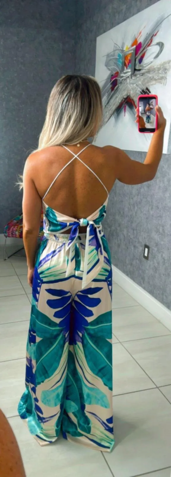 2698 Top and palazzo pants set