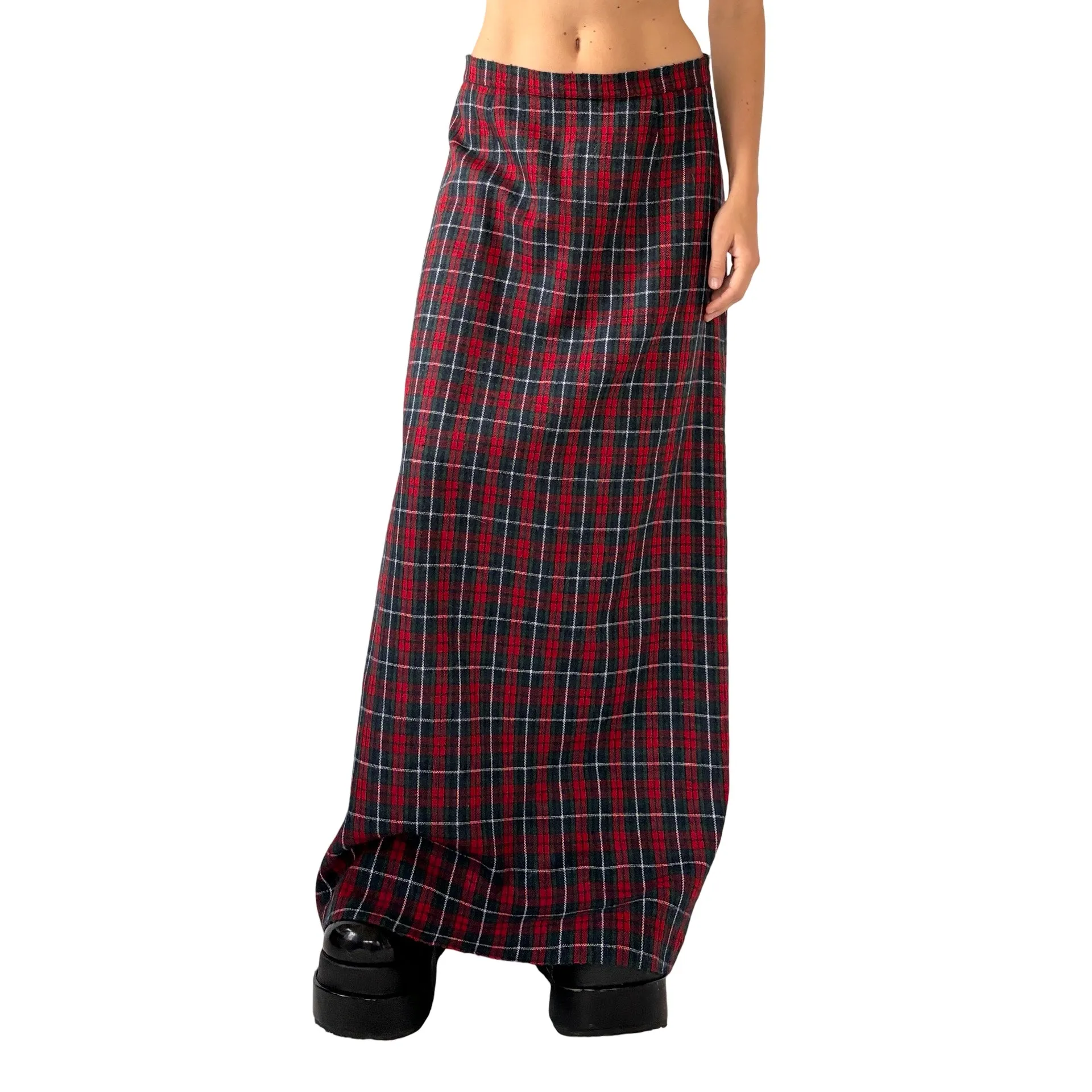 70s Plaid Maxi Skirt (S)