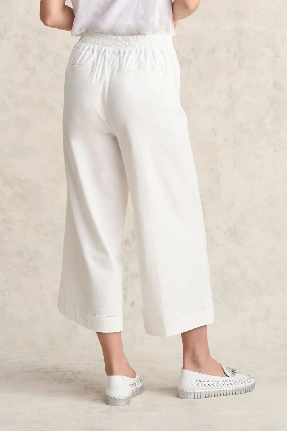 7/8th Linen Pant - White