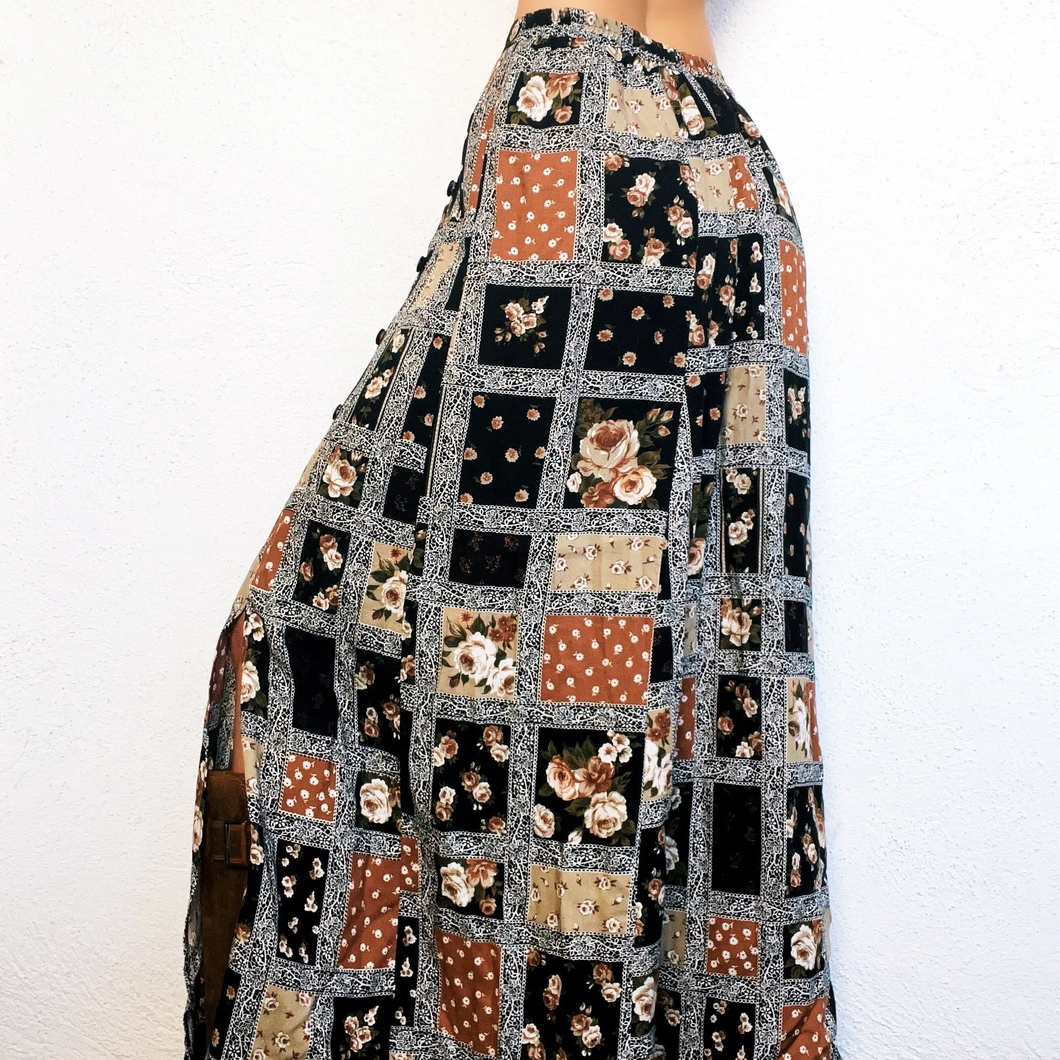 90s Patchwork Maxi Skirt
