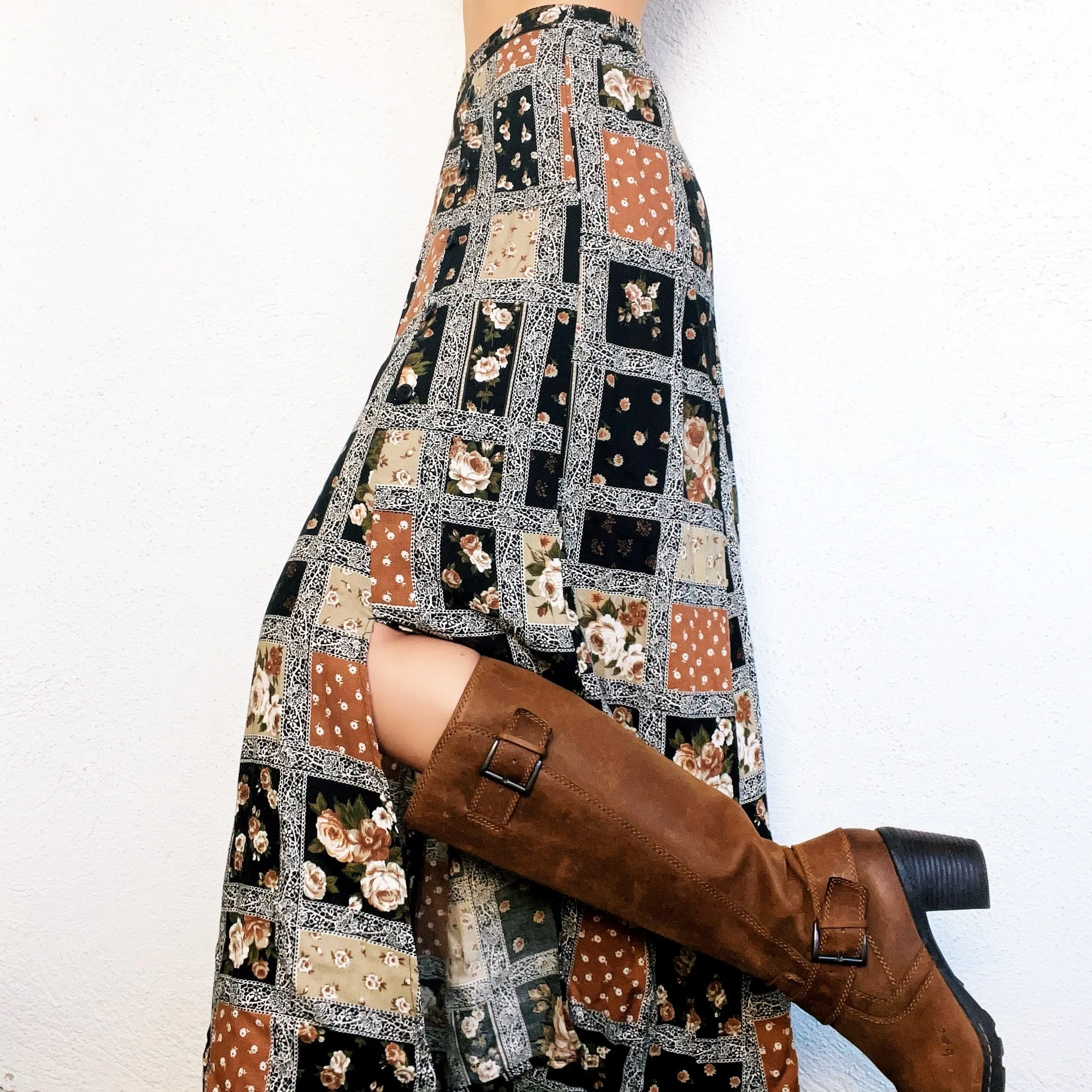 90s Patchwork Maxi Skirt