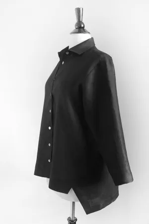 Adele Shirt -  Black Linen