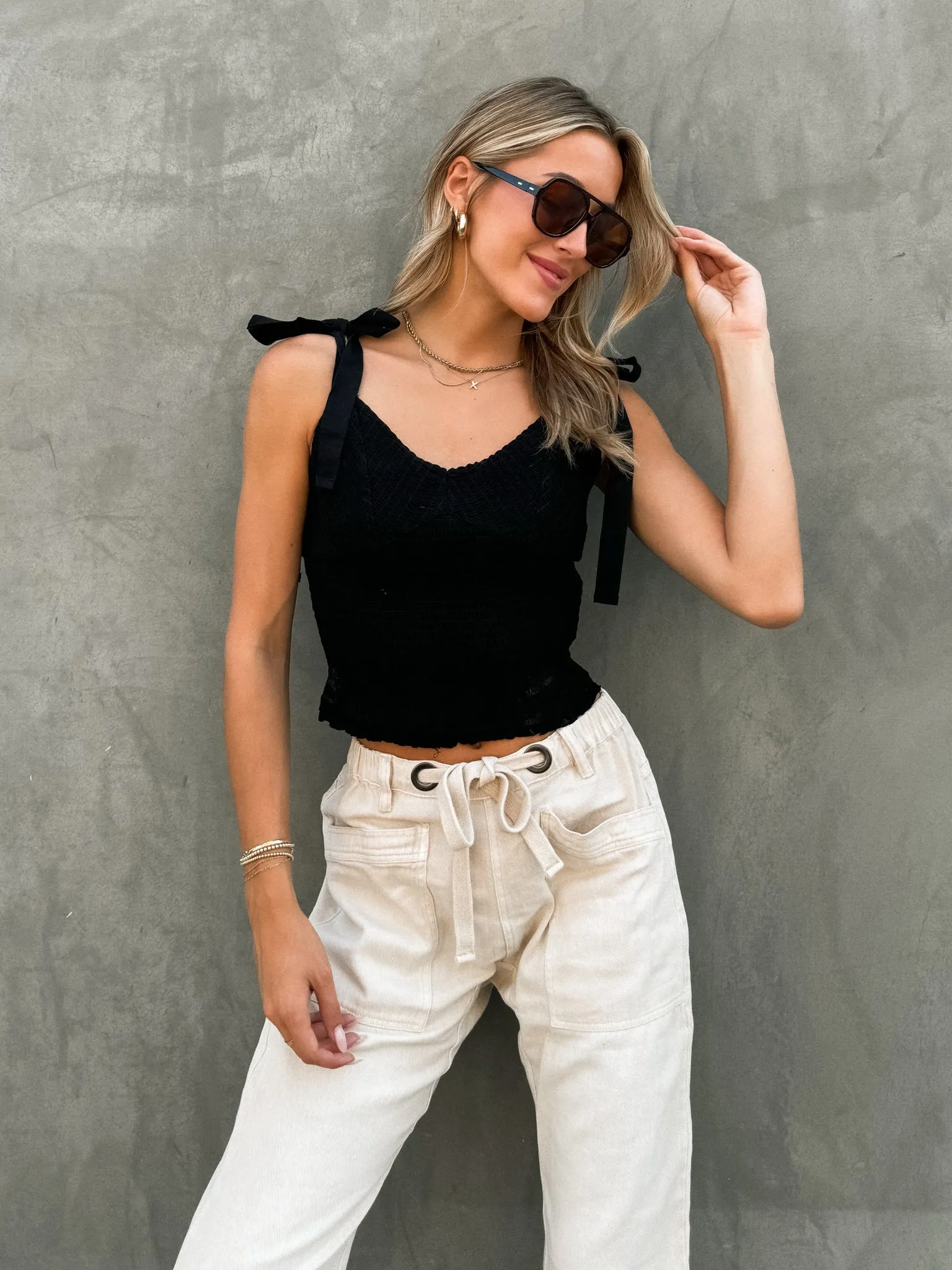 All for You Smocked Top in Black - Final Sale