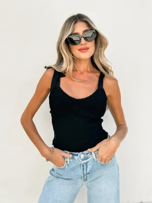 All for You Smocked Top in Black - Final Sale