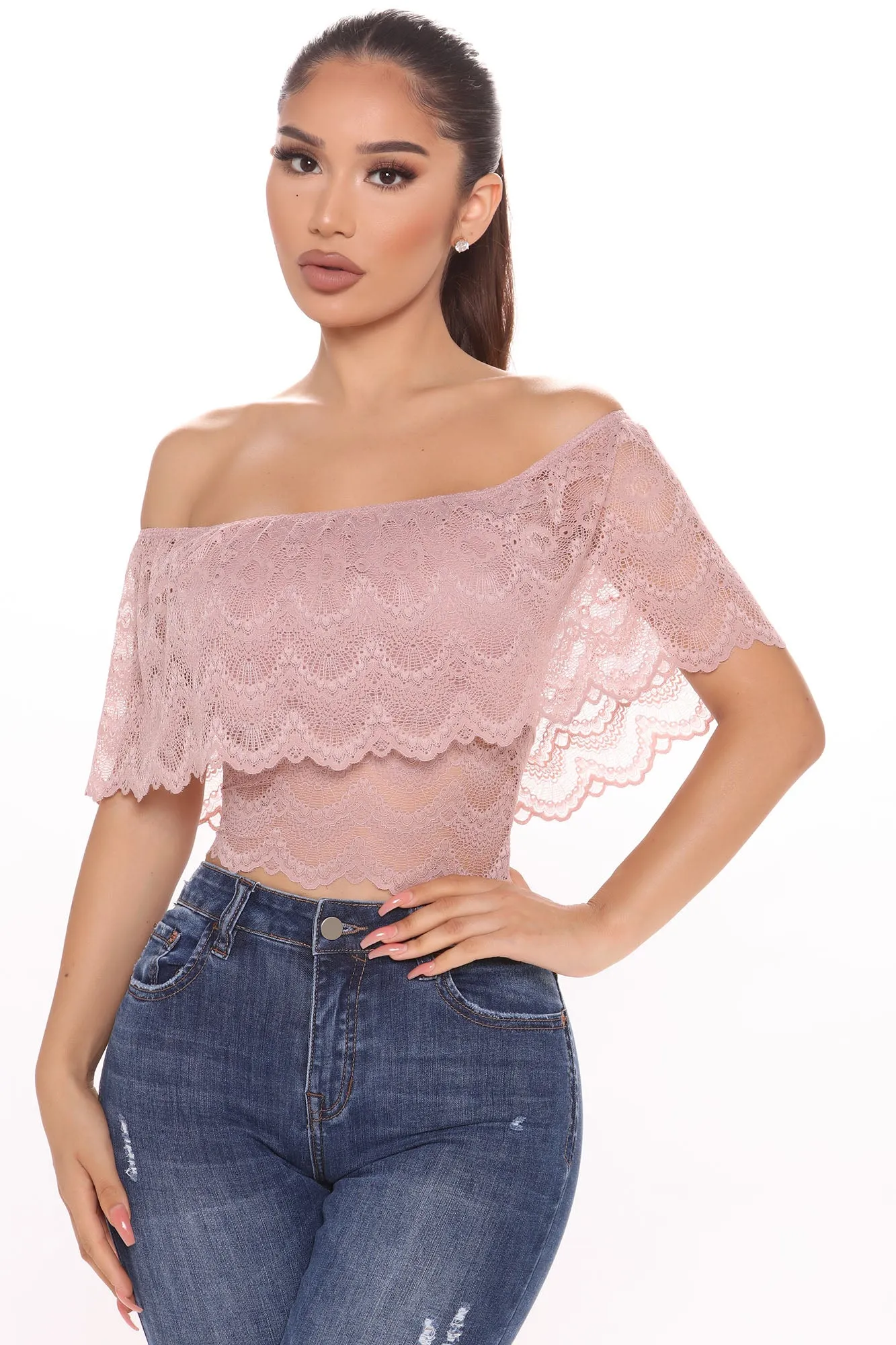 All In Lace Top - Rose
