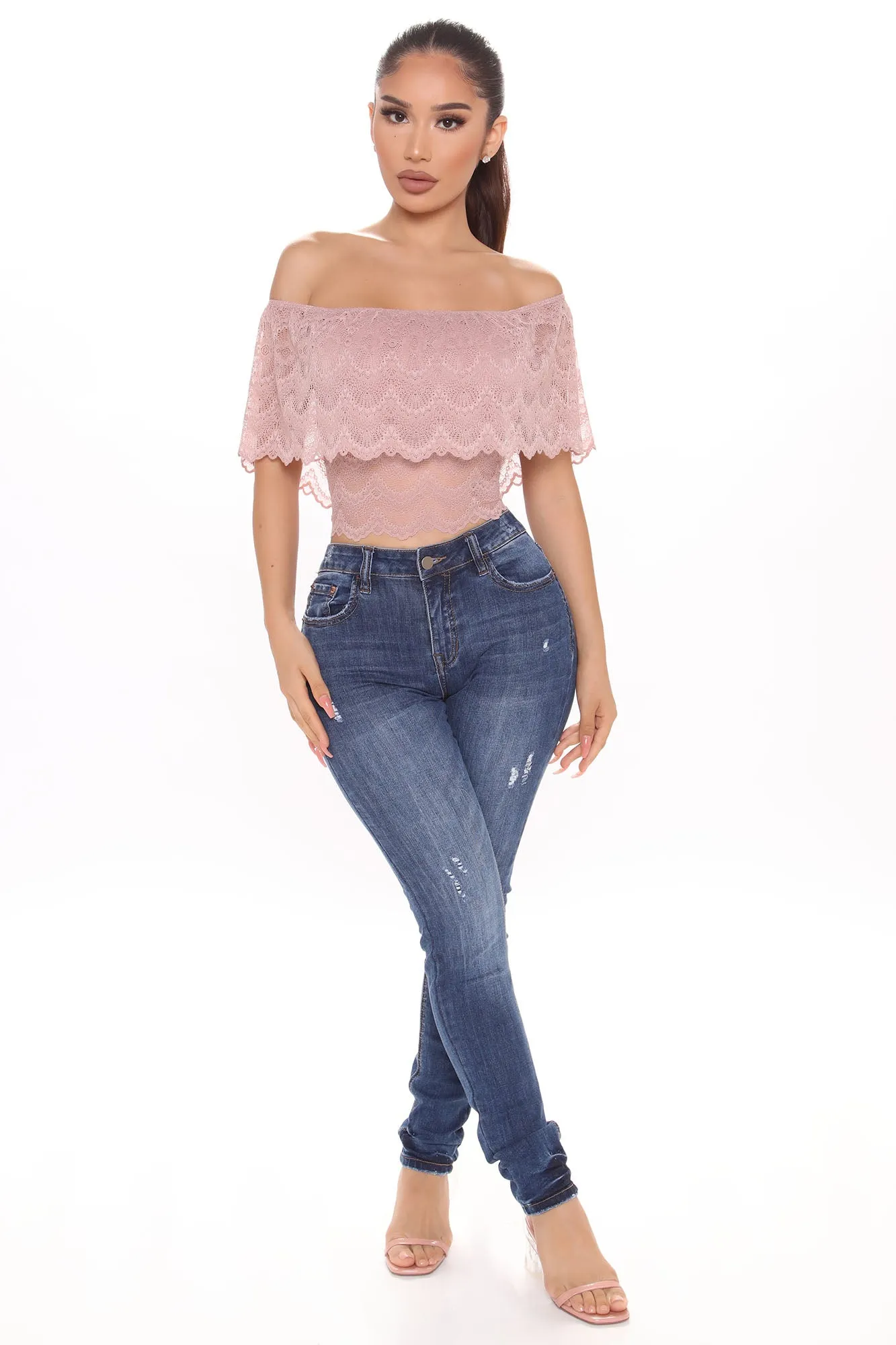 All In Lace Top - Rose