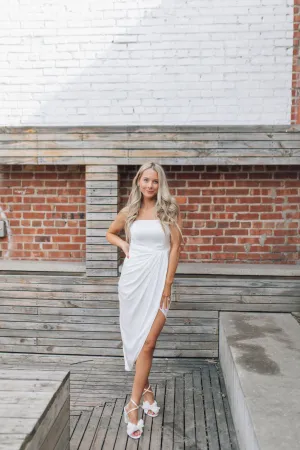 Always And Forever Wrap Dress-White