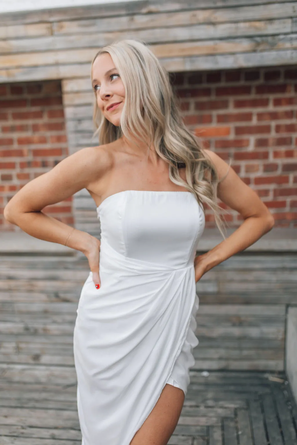 Always And Forever Wrap Dress-White