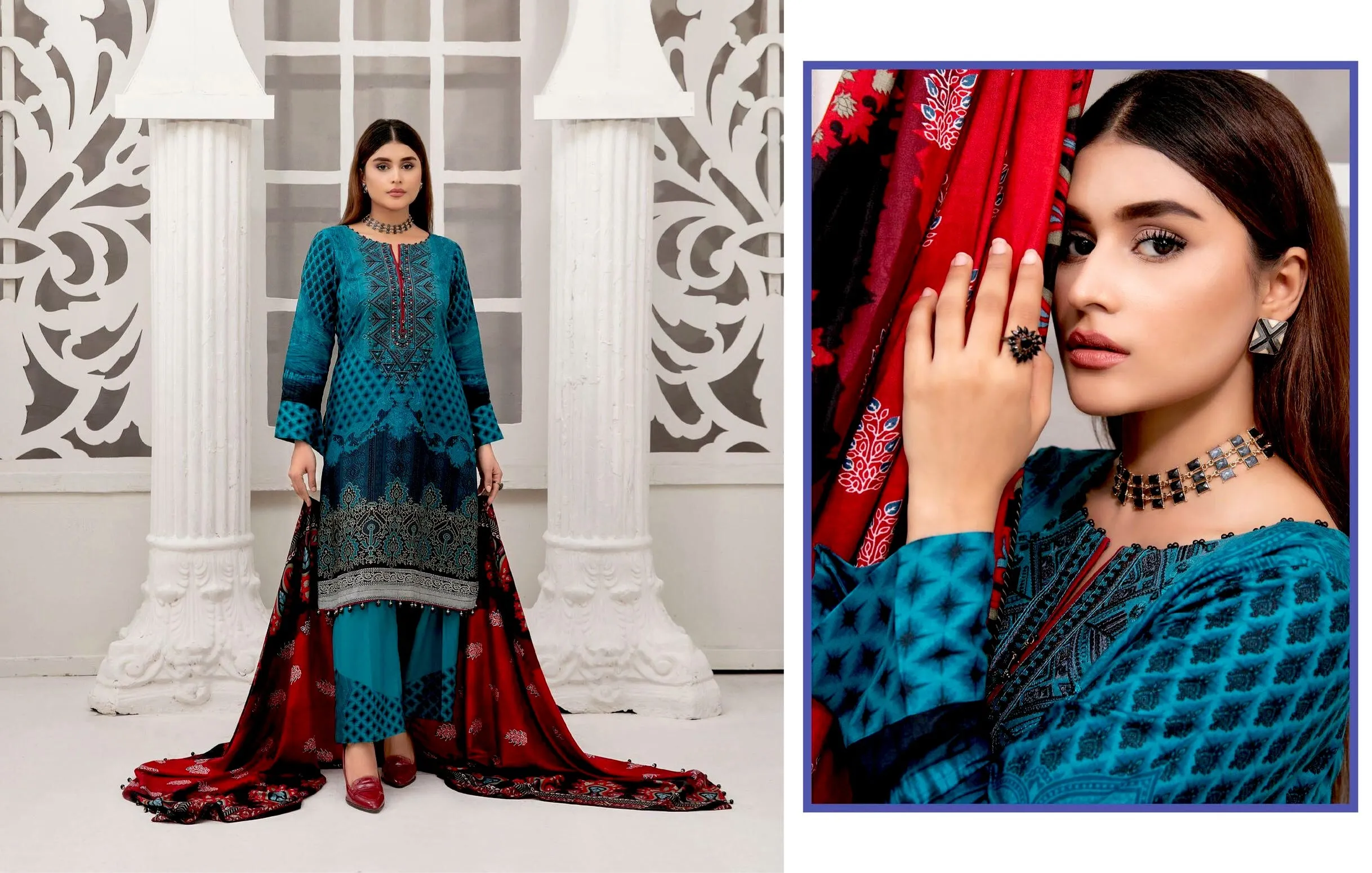 Amna Sohail by Tawakkal · Dilara Linen Print Collection – D-1987