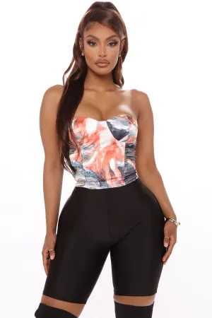 Angels In The Sky Satin Corset - Blue/combo