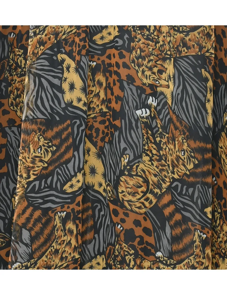 Animal Print Maxi Skirt - S