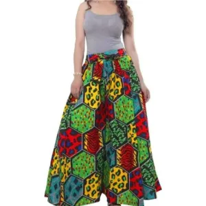 Ankara Style Palazzo Wide Leg Pants and Headwrap Set