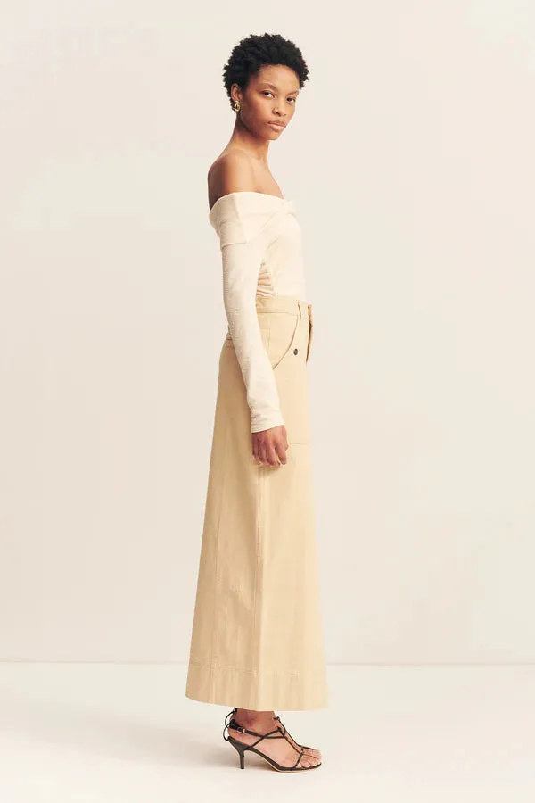 ARIANNA FRONT SPLIT MAXI SKIRT - SAND