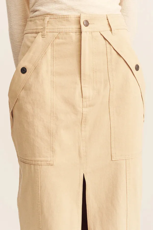 ARIANNA FRONT SPLIT MAXI SKIRT - SAND