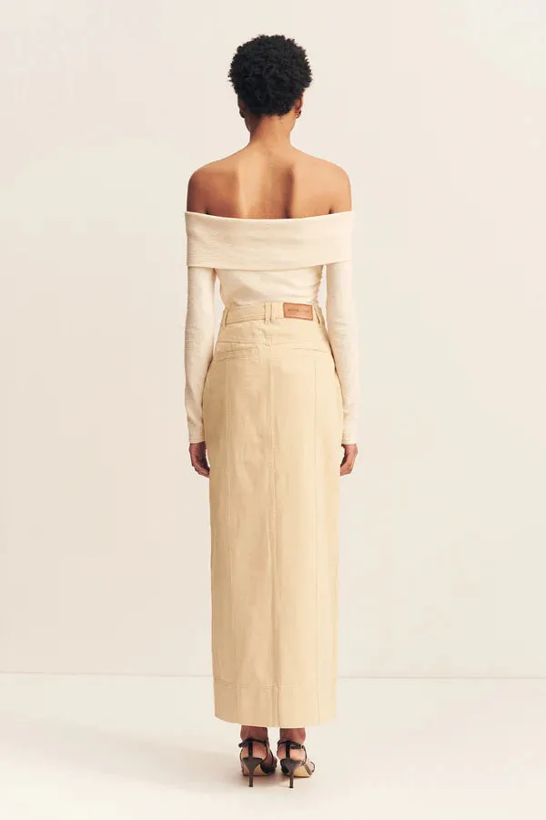 ARIANNA FRONT SPLIT MAXI SKIRT - SAND