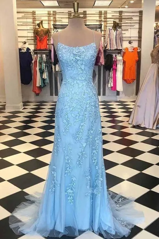Baby Blue Mermaid Prom Dresses | Stock in USA