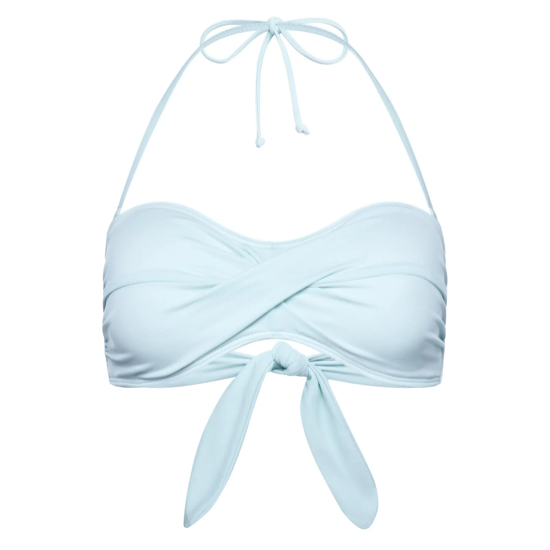 Bandeau bikini top pastel blue