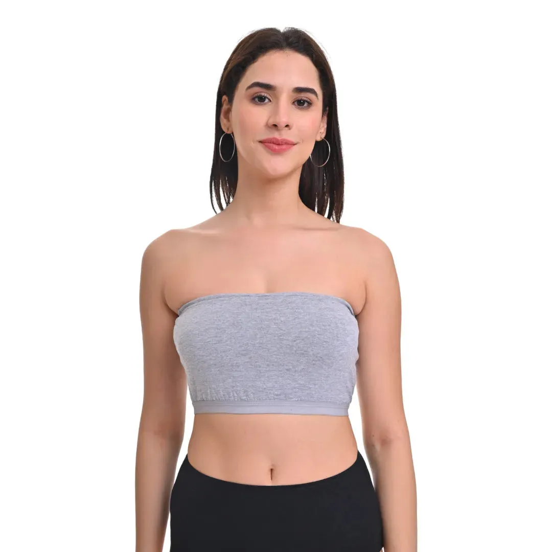 Bandeau/Tube Bra For Women | Strapless Bra | Silicone Anti-Slip Band | Triple Layer Front Panel | Conceals Visibility Of Nipples