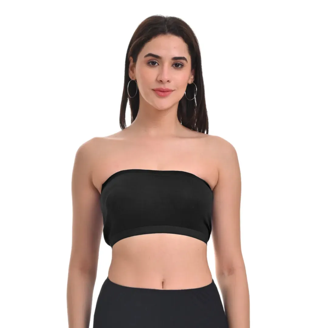 Bandeau/Tube Bra For Women | Strapless Bra | Silicone Anti-Slip Band | Triple Layer Front Panel | Conceals Visibility Of Nipples