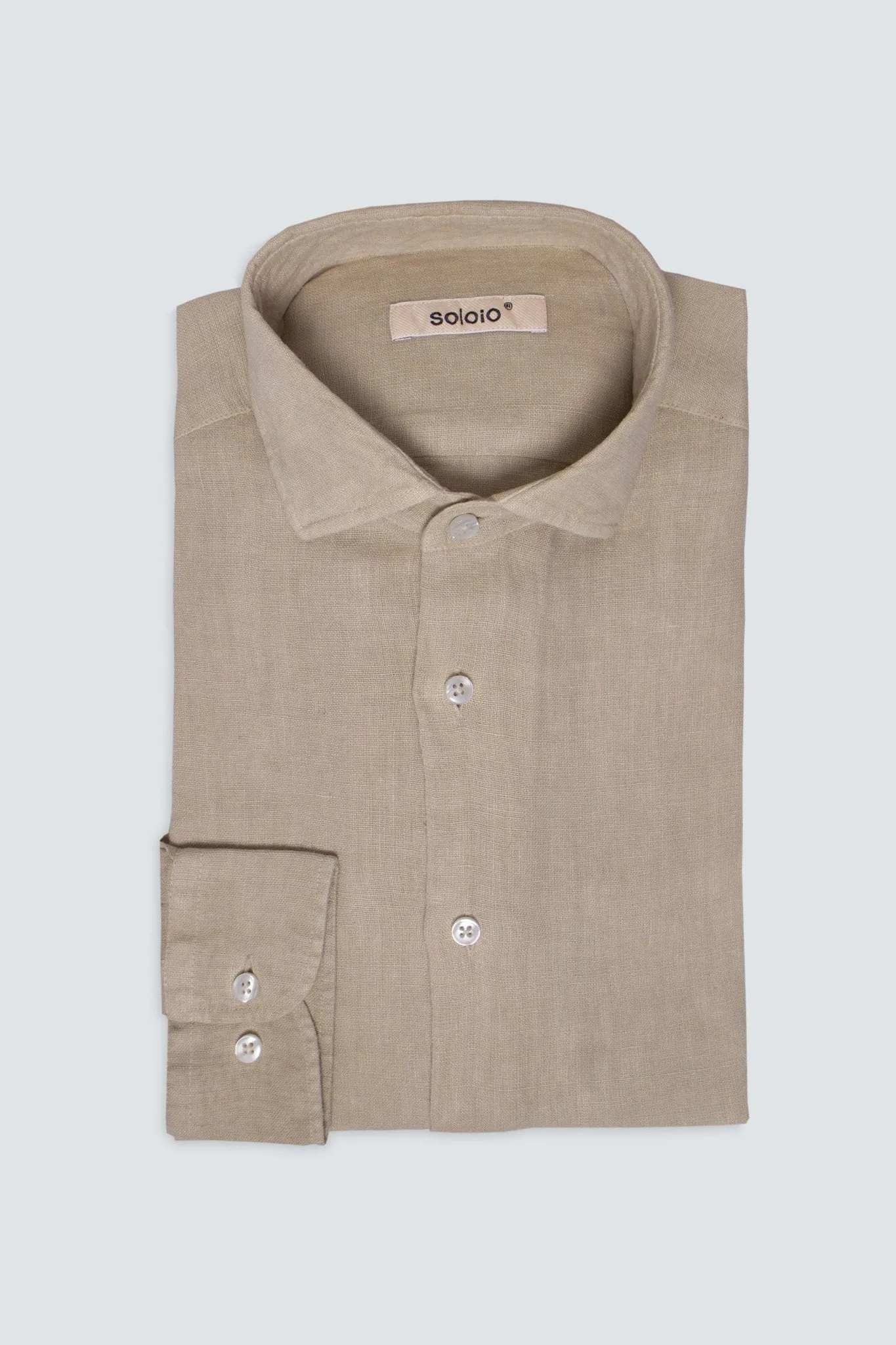 basic linen shirt dark beige