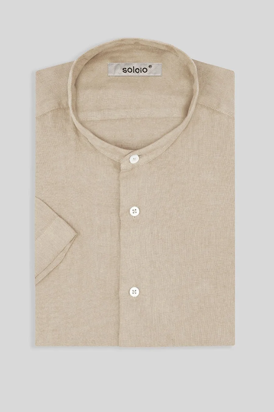basic linen shirt mao beige