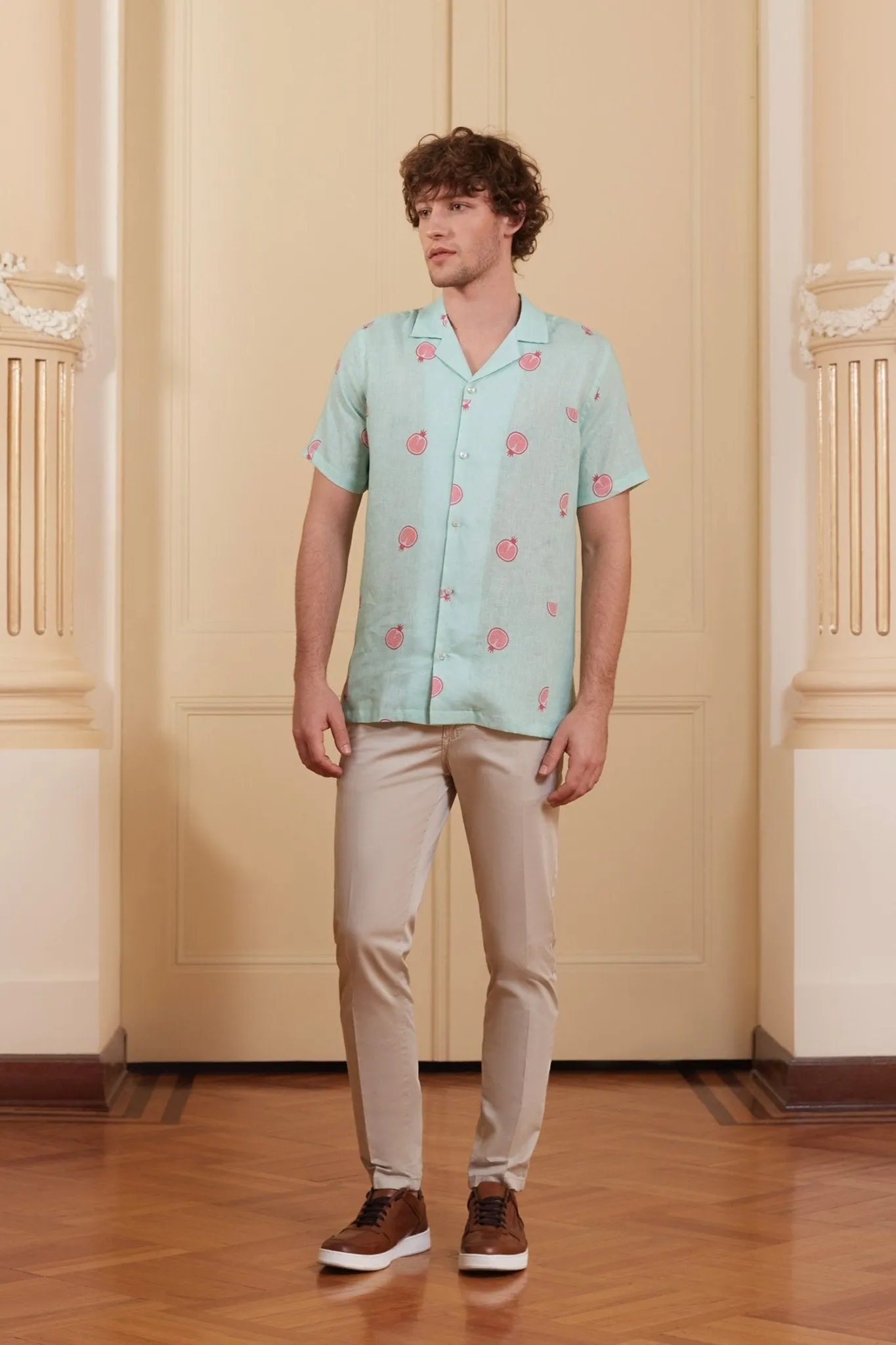 bastión linen shirt aqua