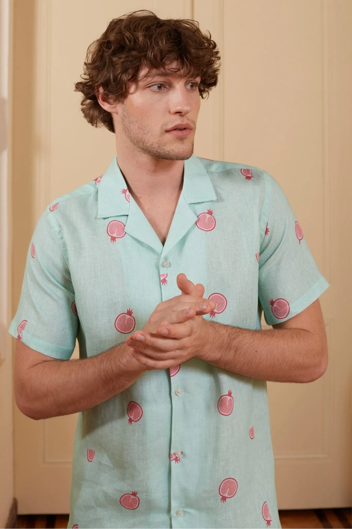 bastión linen shirt aqua