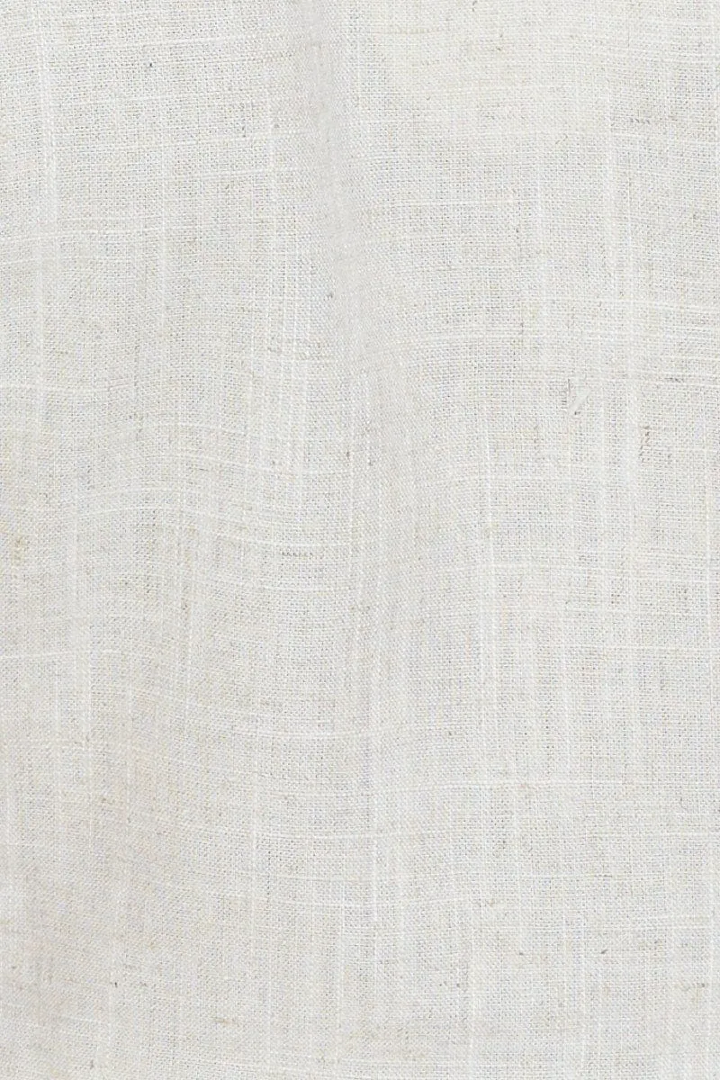 Beige Peplum Shirts Short Sleeve