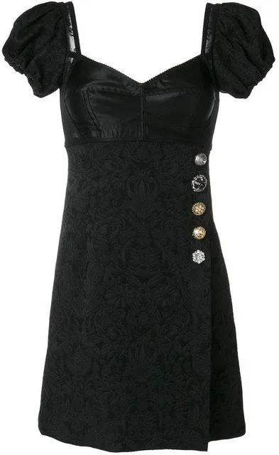 Black Corseted Wrap Dress