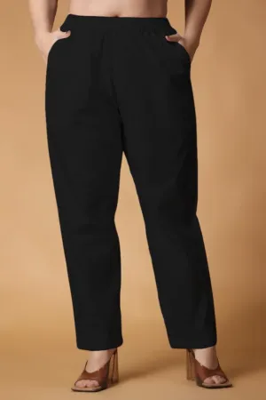 Black Cotton Kurti Pant