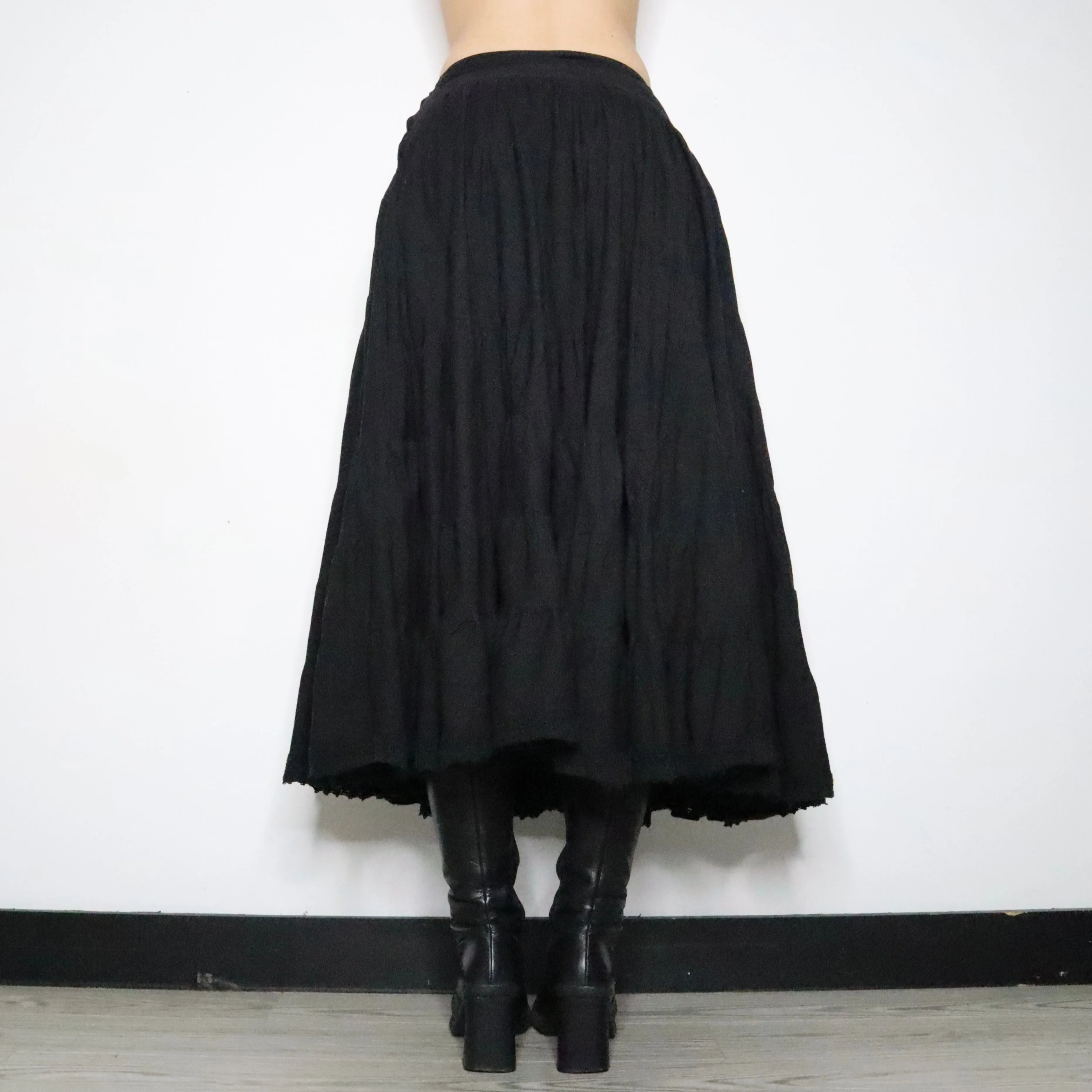 Black Tiered Maxi Skirt (XS-S)