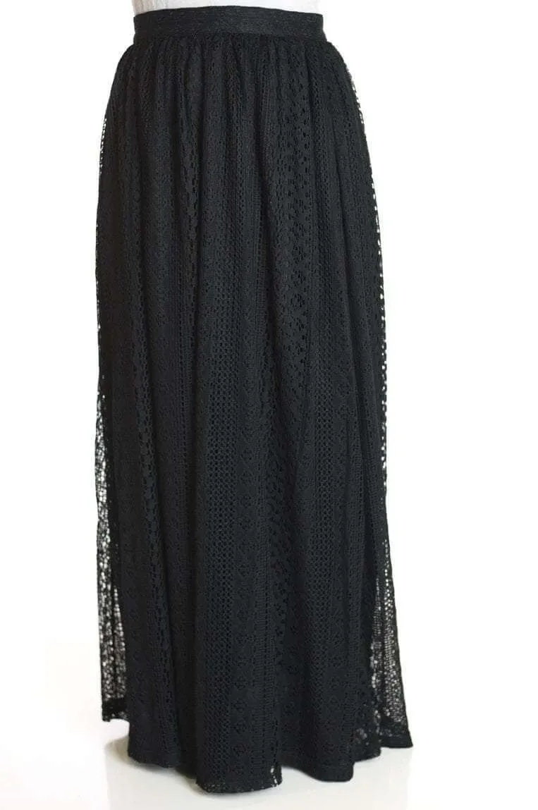 Black True Lace Maxi Skirt