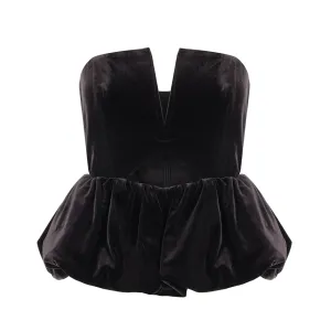 Black Velvet Bandeau Top
