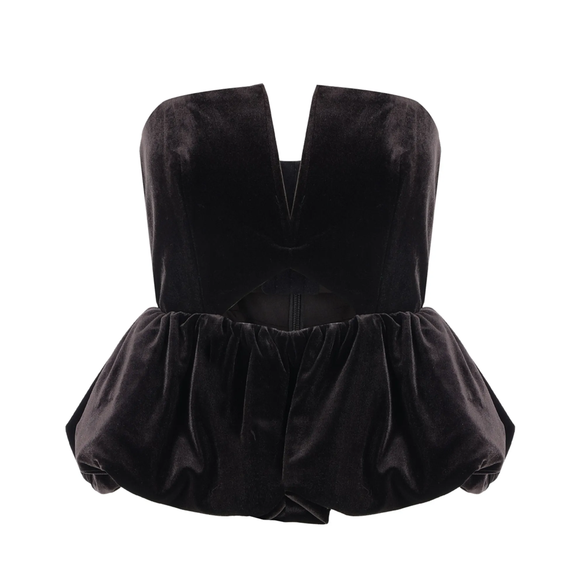 Black Velvet Bandeau Top