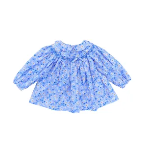 Blue Daisy Smocked Top
