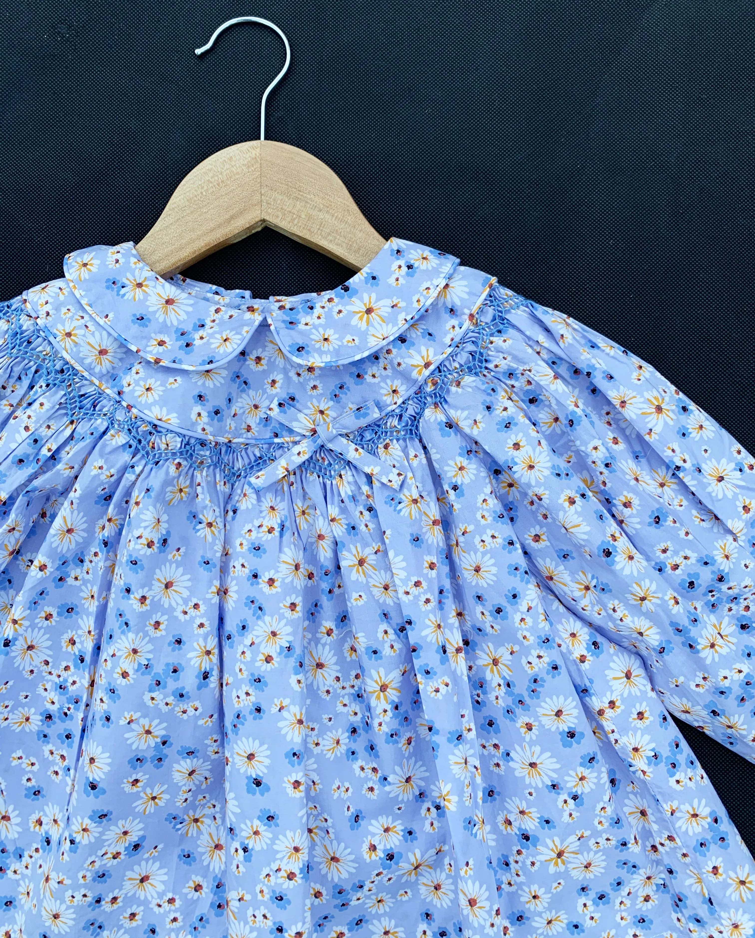 Blue Daisy Smocked Top