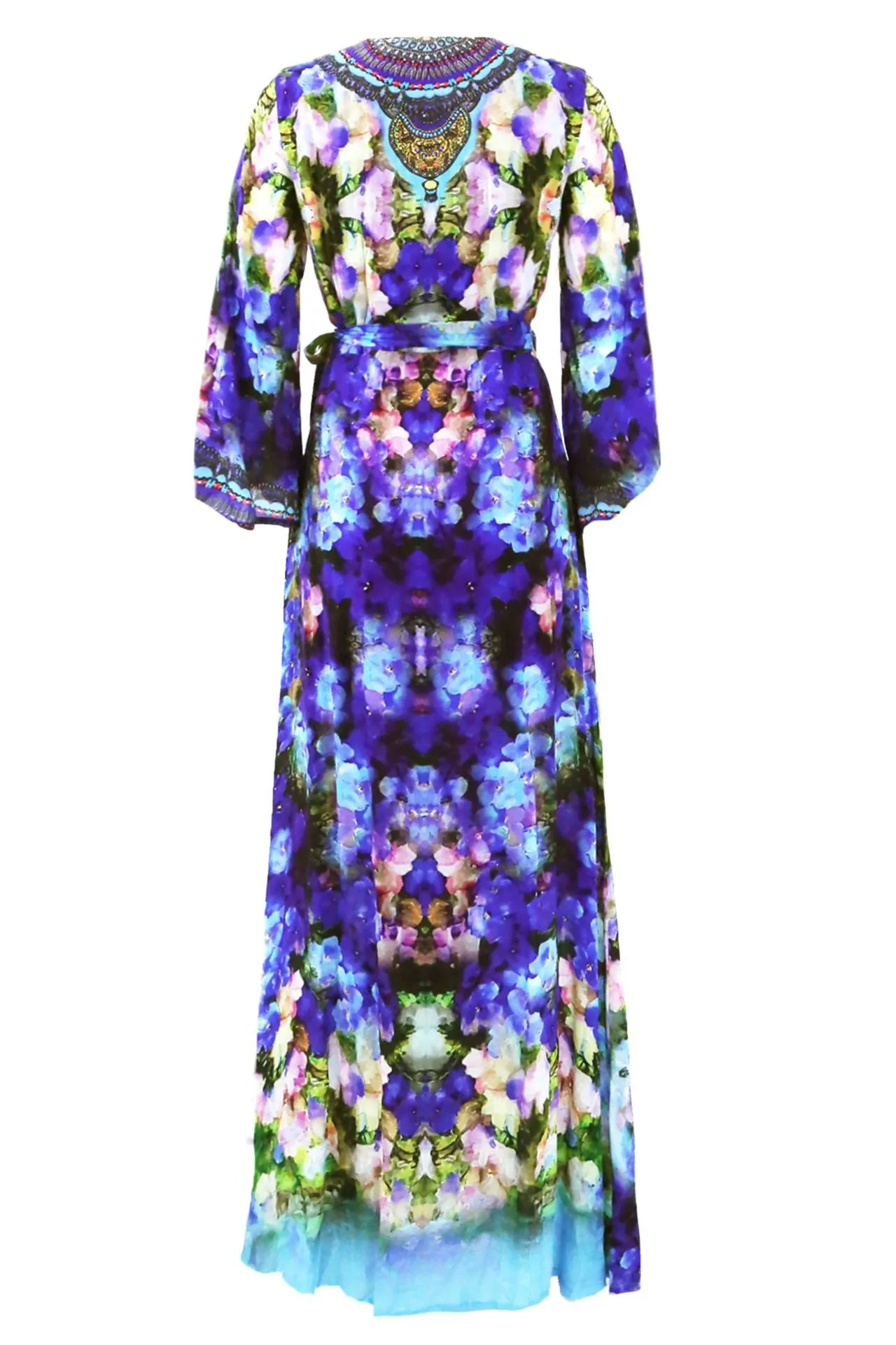 Blue Designer Wrap Dress