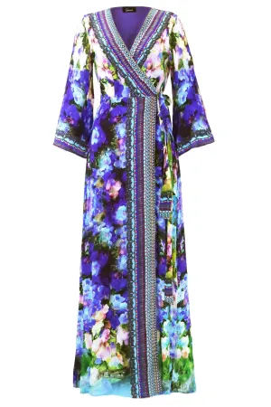 Blue Designer Wrap Dress