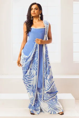 Blue Jungle Print Kurta Set